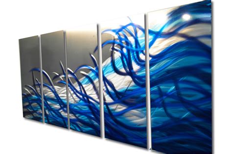 Resonance Blue 36x79- Metal Wall Art Contemporary Modern Decor · Inspiring Art Gallery · Online ...