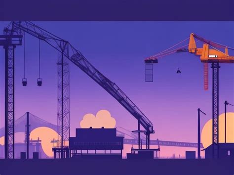 Premium AI Image | Workers Building Houses with Cranes on Construction Site