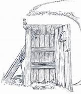 Outhouse Drawings Sketch Coloring Page sketch template