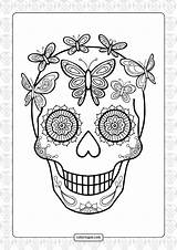 Free Printable Sugar Skull Coloring Pages sketch template