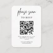 Minimalist Simple Script Wedding RSVP QR Code Enc Enclosure Card | Zazzle