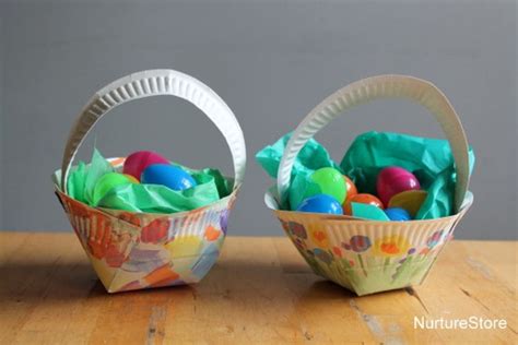 Paper plate Easter basket craft - NurtureStore