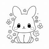 Premium Vector  Adorable Little Rabbit lineart coloring Page For Kids sketch template