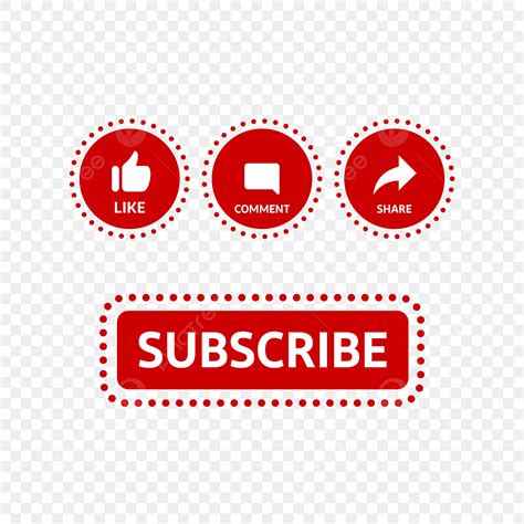 Subscribe Button Vector Design Images, Subscribe Button With Dot Outline, Share Icon, Comment ...