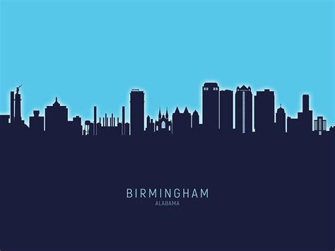 Birmingham Alabama Skyline Digital Art by Michael Tompsett - Fine Art ...