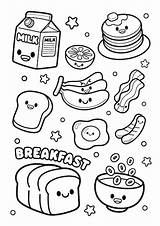 Premium Vector  Cute breakfast coloring page Illustration sketch template
