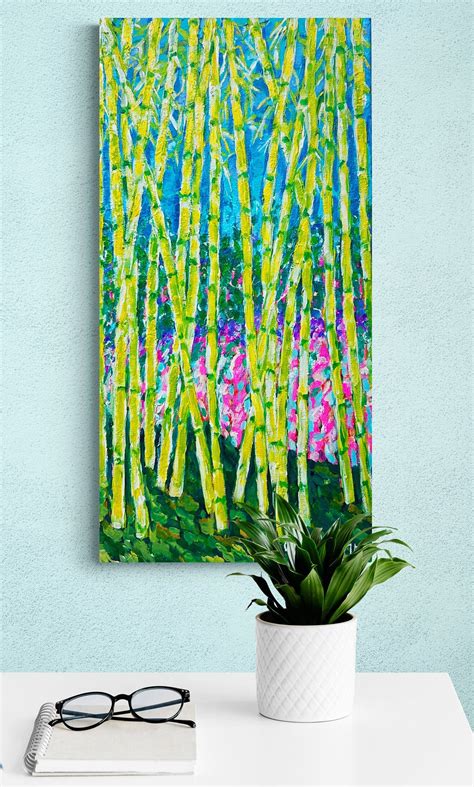 Bamboo Artwork, Tropical Art, Bamboo Painting, Beach House Decor ...