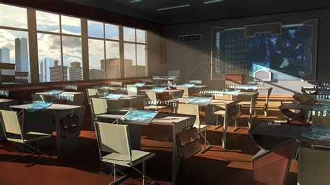 Futuristic classroom by Nezariel Spaceship Interior, Futuristic Interior, Futuristic City ...