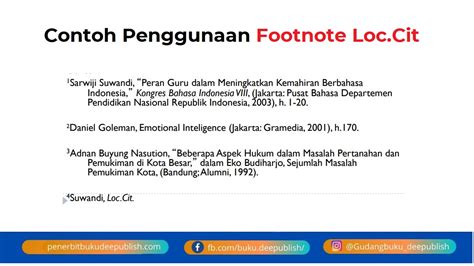 Cara Menulis Footnote (Catatan Kaki) Lengkap Contoh - Deepublish Store