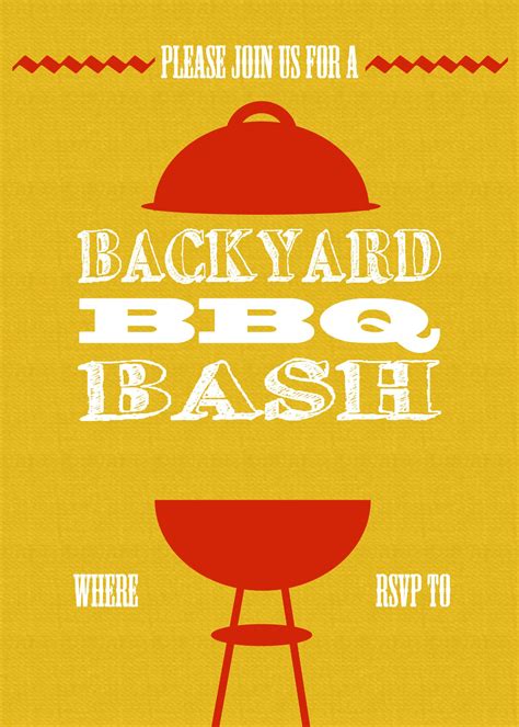 DIY Printable Backyard BBQ Bash Invite | Bbq invitation, Invitation template, Bbq party invitations