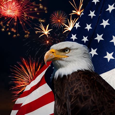 American flag. Fireworks. Bald Eagle. | Wallpaper: Patriotic | Pinterest | Eagle bird and Wallpaper