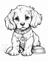 Five Cute Puppies Coloring Sheets For Instant Download  Etsy sketch template