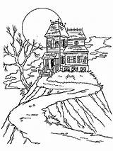 Haunted House In Night coloring Page  Download Print Or Color Online sketch template