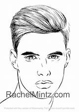 Men  Male Portraits of Handsome Guys Coloring PDF Book – Rachel sketch template