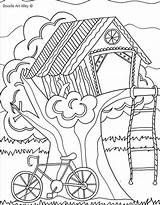 Treehouse Coloring Page  Nest Of Posies sketch template