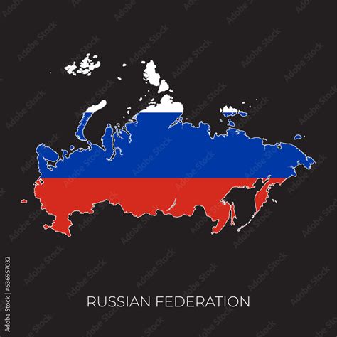 Russia map and flag. Detailed silhouette vector illustration Stock ...