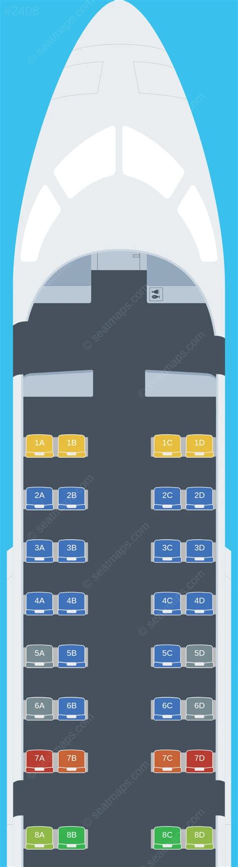 Seat map of United Bombardier CRJ-200 aircraft