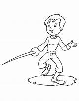 Fencing Practice coloring Page  Download Free sketch template