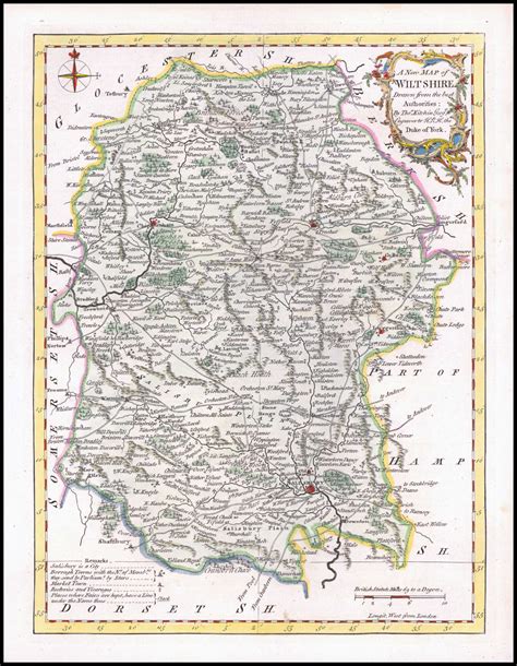 1764 Antique Map of WILTSHIRE by Thomas Kitchin (KCM48): Map | Antique ...