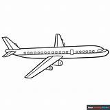 Simple Airplane Coloring Page sketch template