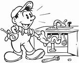 Plumber Coloring Page Pages Sketch sketch template