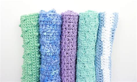 5 Quick & Pretty Crochet Washcloth Patterns to Practice the Basic Beginner Stitches - sigoni ...