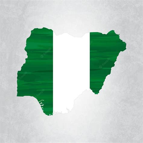 Premium Vector | Nigeria map with flag