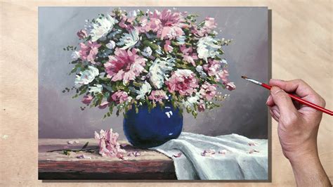 Acrylic Painting Bouquet of Flowers - YouTube