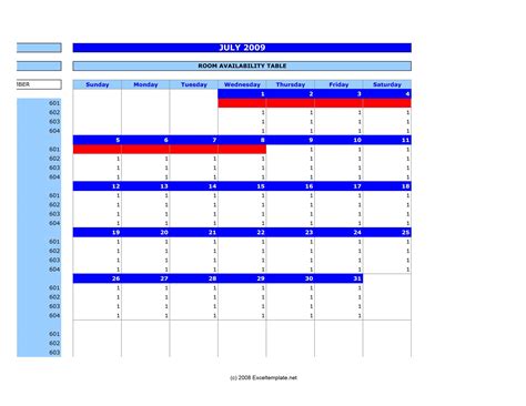 Hotel Front Desk Schedule Template