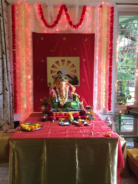 Ganpati decoration | Ganapati decoration, Ganpati decoration at home, Decoration for ganpati