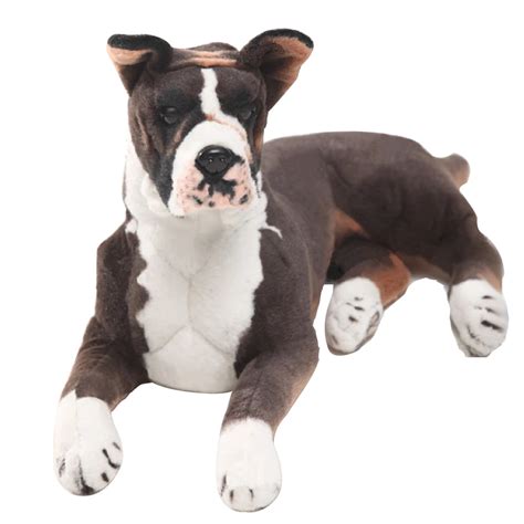 Dorimytrader pop realistic animal Boxer dog plush Toy big stuffed simulation pet dog doll gift ...