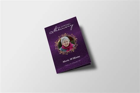 Natural Purple Funeral Program Template | QuickFuneral LLC