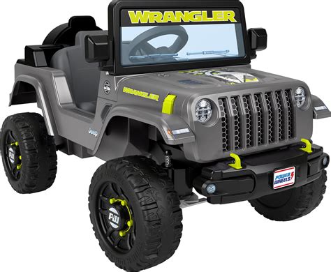 6V Power Wheels Jeep Wrangler Toddler Ride-on Toy with Driving Sounds, Multi-Terrain Traction ...