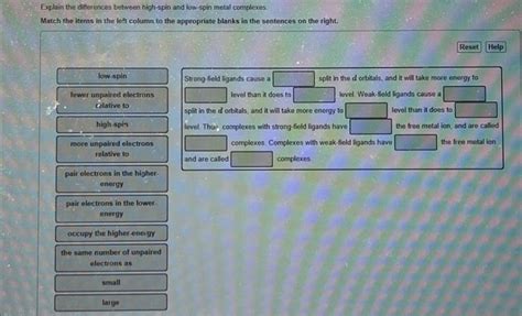 Solved Explain the differences between high-spin and | Chegg.com