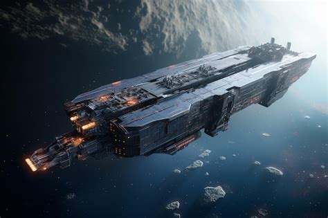 Premium Photo | Futuristic space cargo ship transporting rare mine 00303 03