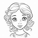 The Head Of A Girl With Curly Hair Coloring Pages Outline Sketch  sketch template