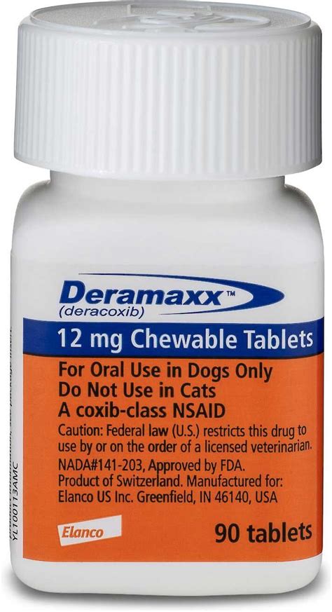 DERAMAXX (deracoxib) Chewable Tablets for Dogs, 12-mg, 90 tablets - Chewy.com