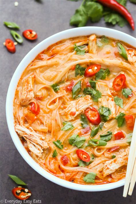 Thai Chicken Noodle Soup (Easy 15-Minute Recipe!) - Everyday Easy Eats