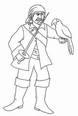 Pirate Parrot Coloring Page sketch template