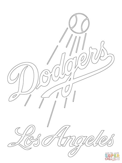 Los Angeles Dodgers Logo coloring page | Free Printable Coloring Pages