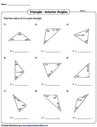 Sum Of Interior Angles A Triangle Worksheet Pdf | Brokeasshome.com