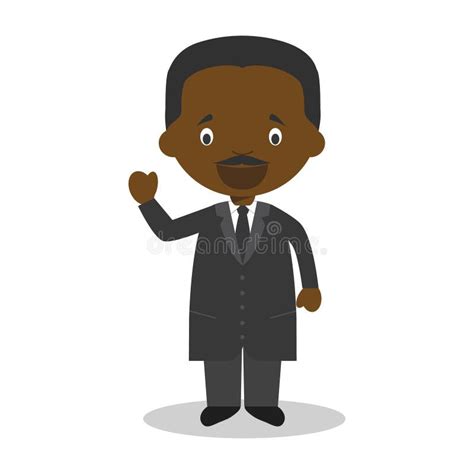 Martin Luther King Jr Cartoon Character. Vector Illustration Stock Vector - Illustration of king ...