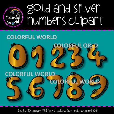 Gold and silver numbers clipart | Silver numbers, Clip art, Gold and silver