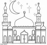 Beautiful Mosque coloring Page sketch template