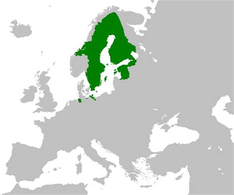 The Swedish Empire at its height in 1658. Overseas possessions not ...