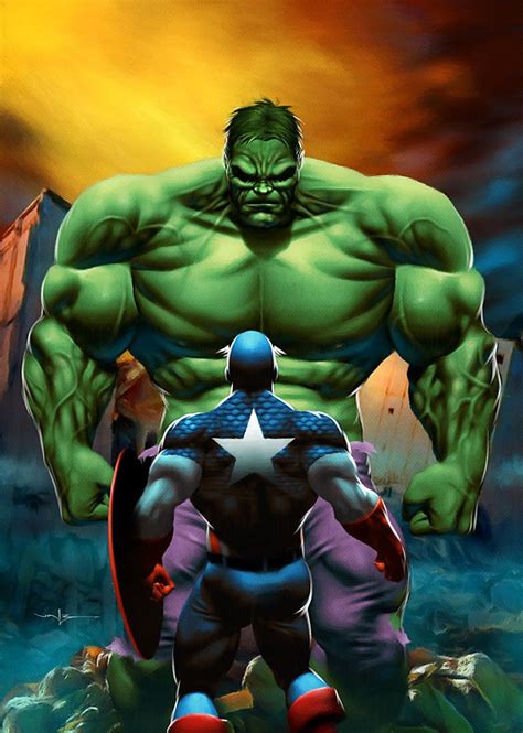 HULK vs CAPTAIN AMERICA by Carlos Valenzuela | Captain america vs hulk ...