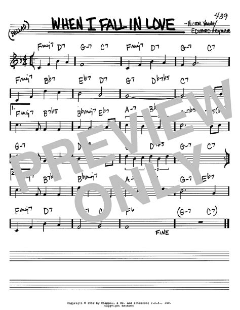 When I Fall In Love sheet music by Victor Young (Real Book - Melody ...