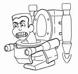 Skibidi Toilet coloring Pages  ColoringLib sketch template
