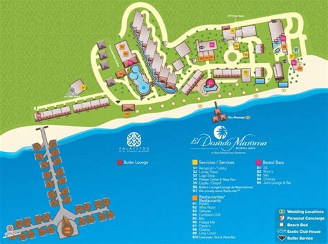 Resort Map of El Dorado Maroma, Riviera Maya