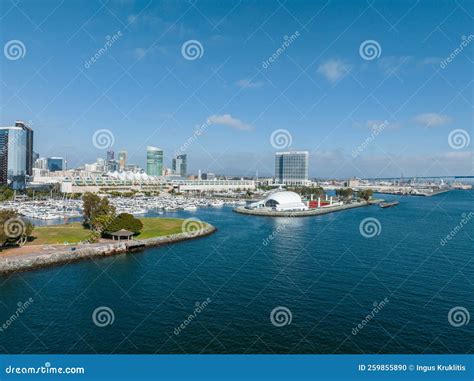 Panorama Aerial View of San Diego Skyline and Waterfront Stock Photo ...